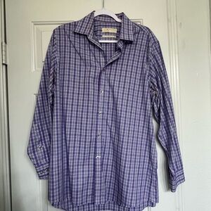 Michael Kors Men’s Purple Cotton Button Down Dress Shirt